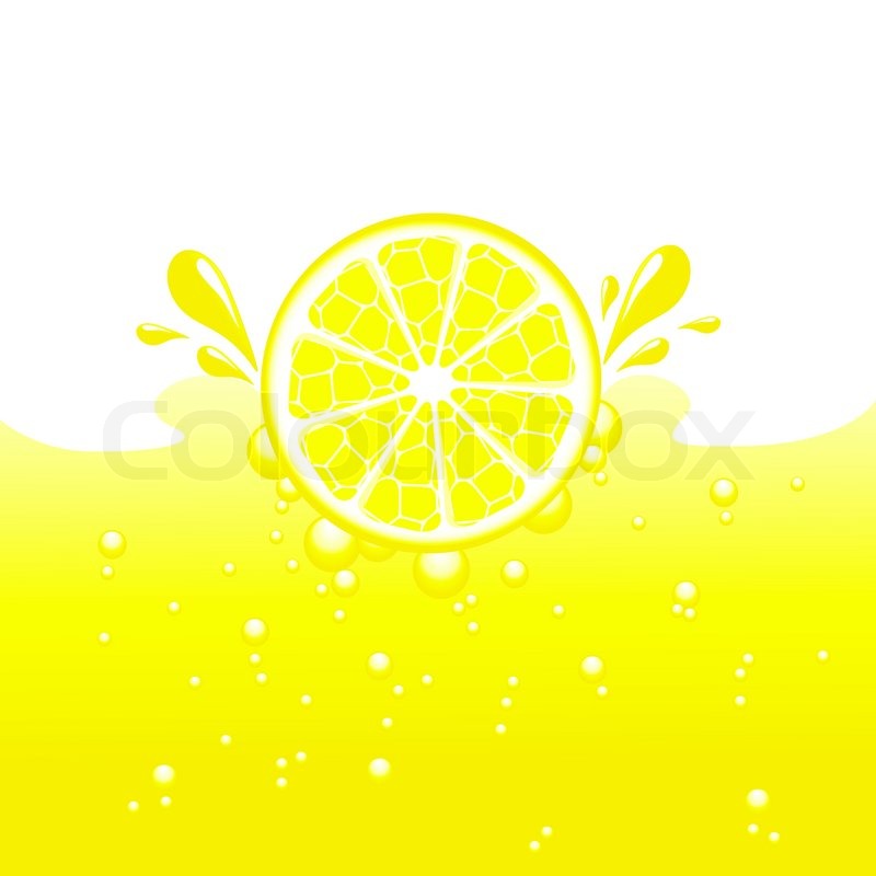 800x800 Lemon Falling Into The Lemonade, Stock Vector Colourbox