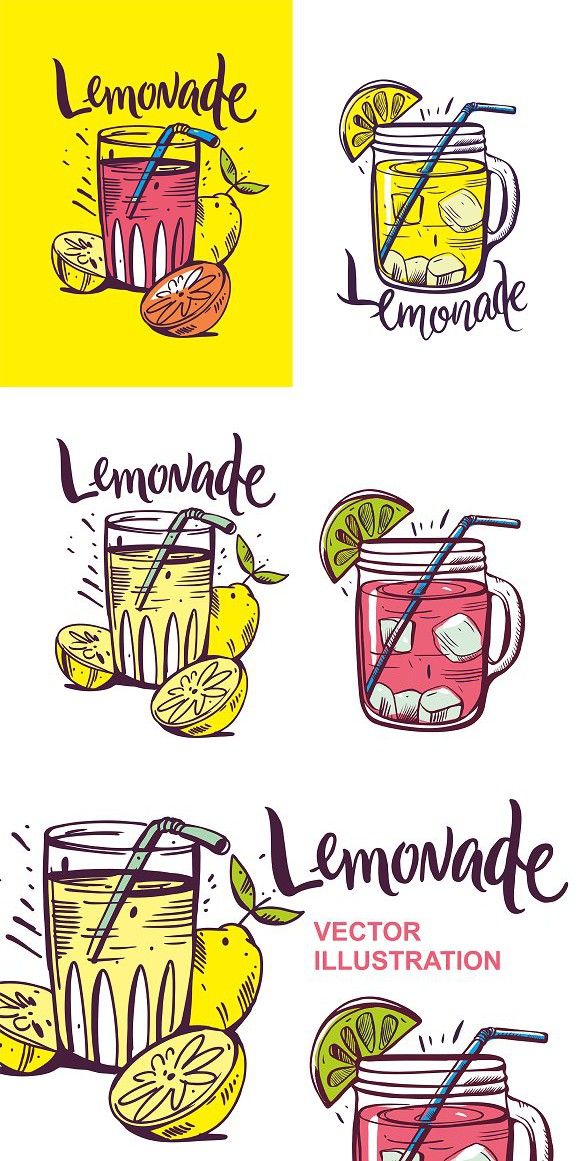 580x1161 Lemonade Vector Illustration Typography Design Illustration