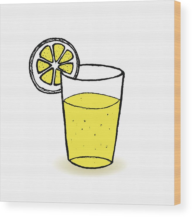 656x740 Glass Of Lemonade, Vector Illustration Wood Print