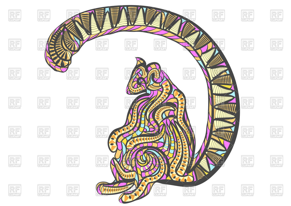 Ethnic Ring Tailed Lemur Vector Image Of Plants And Animals 1200x849 Ethnic Ring Tailed Lemur Vector Image Of Plants And Animals