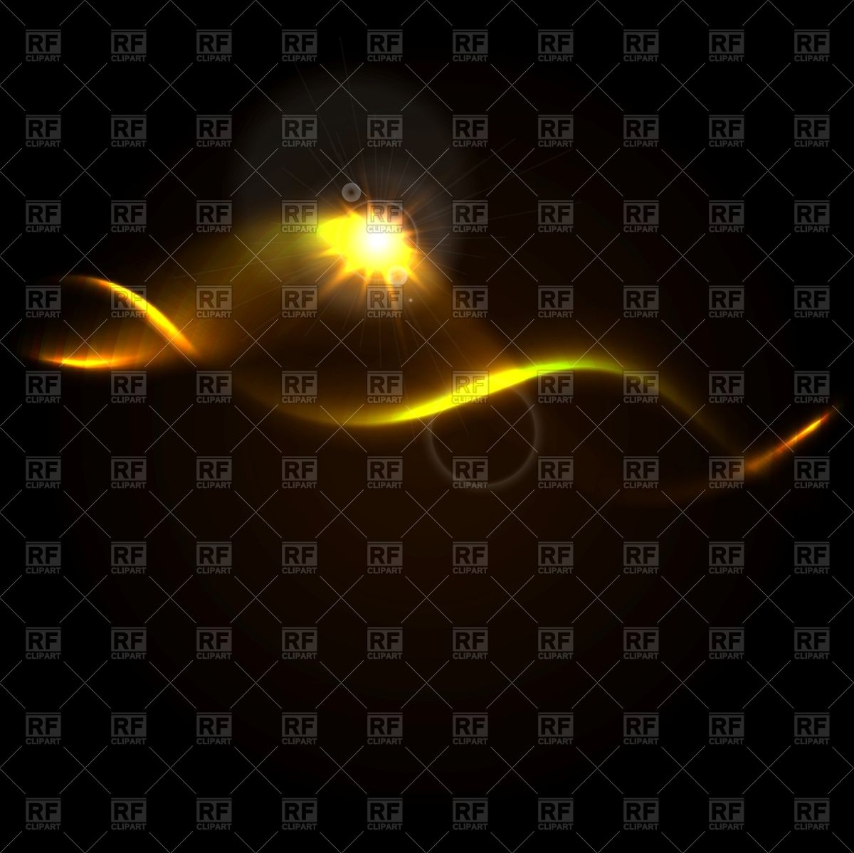 1200x1199 Gold Glow Waves Background With Lens Flare Vector Image