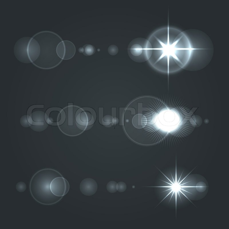 800x800 Lens Flare Set Sun With Transparent Stock Vector Colourbox