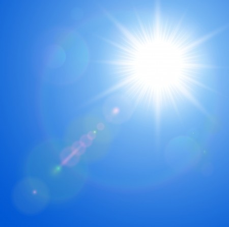 450x446 Sun With Lens Flare, Vector Background Royalty Free Vector Graphics