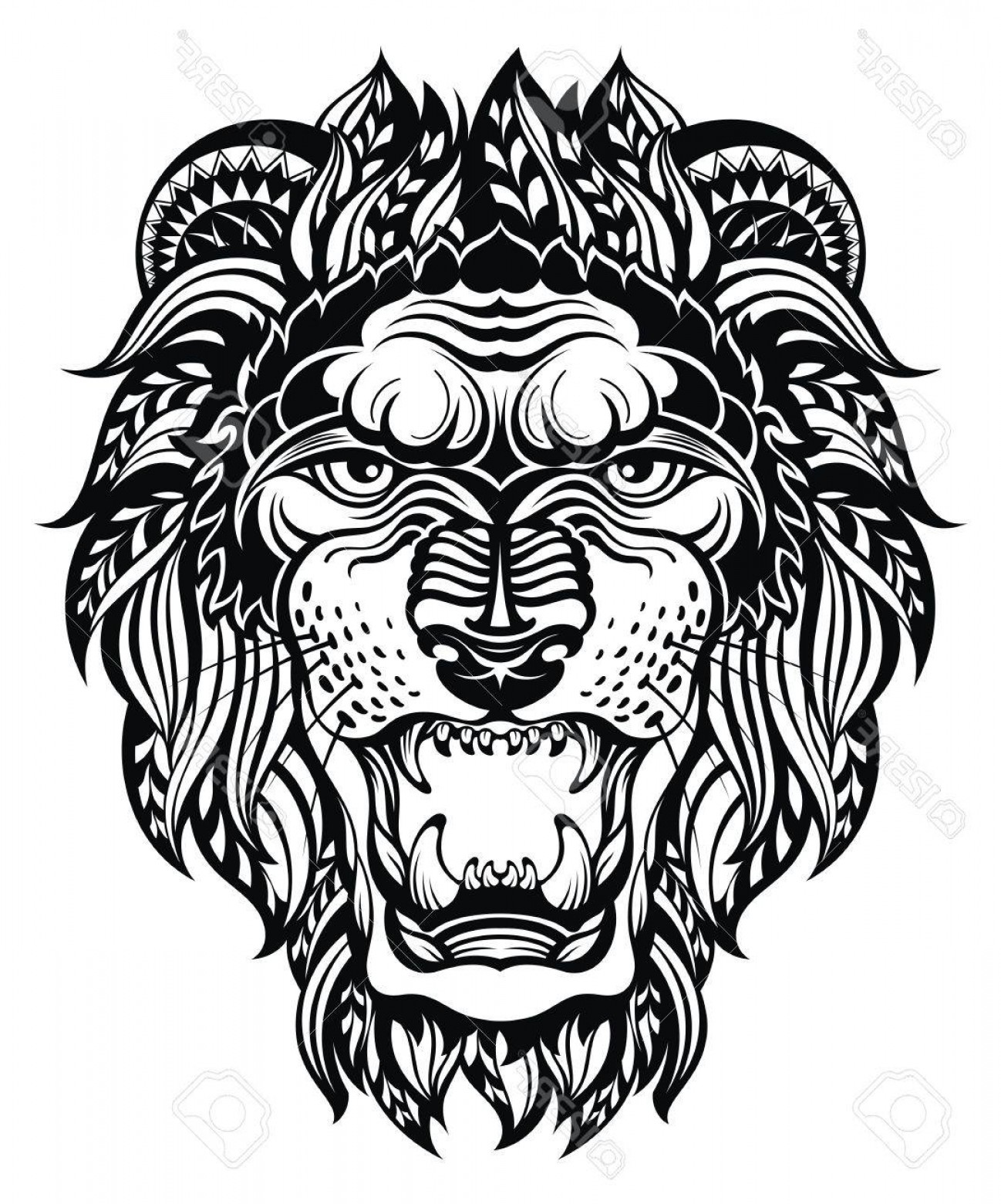 1298x1560 Photostock Vector Lion Head Graphic Leo Handandbeak