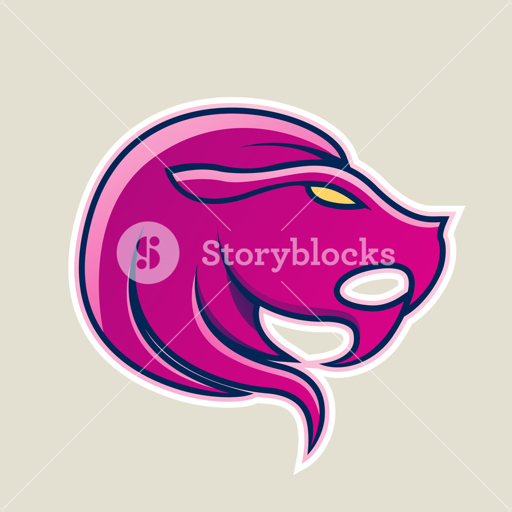 1000x1000 Vector Illustration Of Magenta Lion Or Leo Icon Isolated