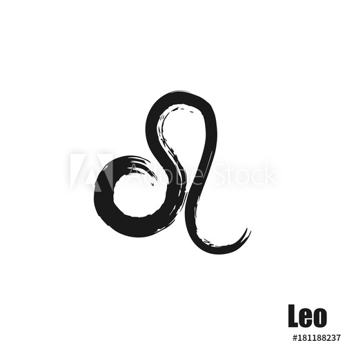 500x500 Vector Zodiac Sign With Text Hand Drawn Calligraphic Horoscope