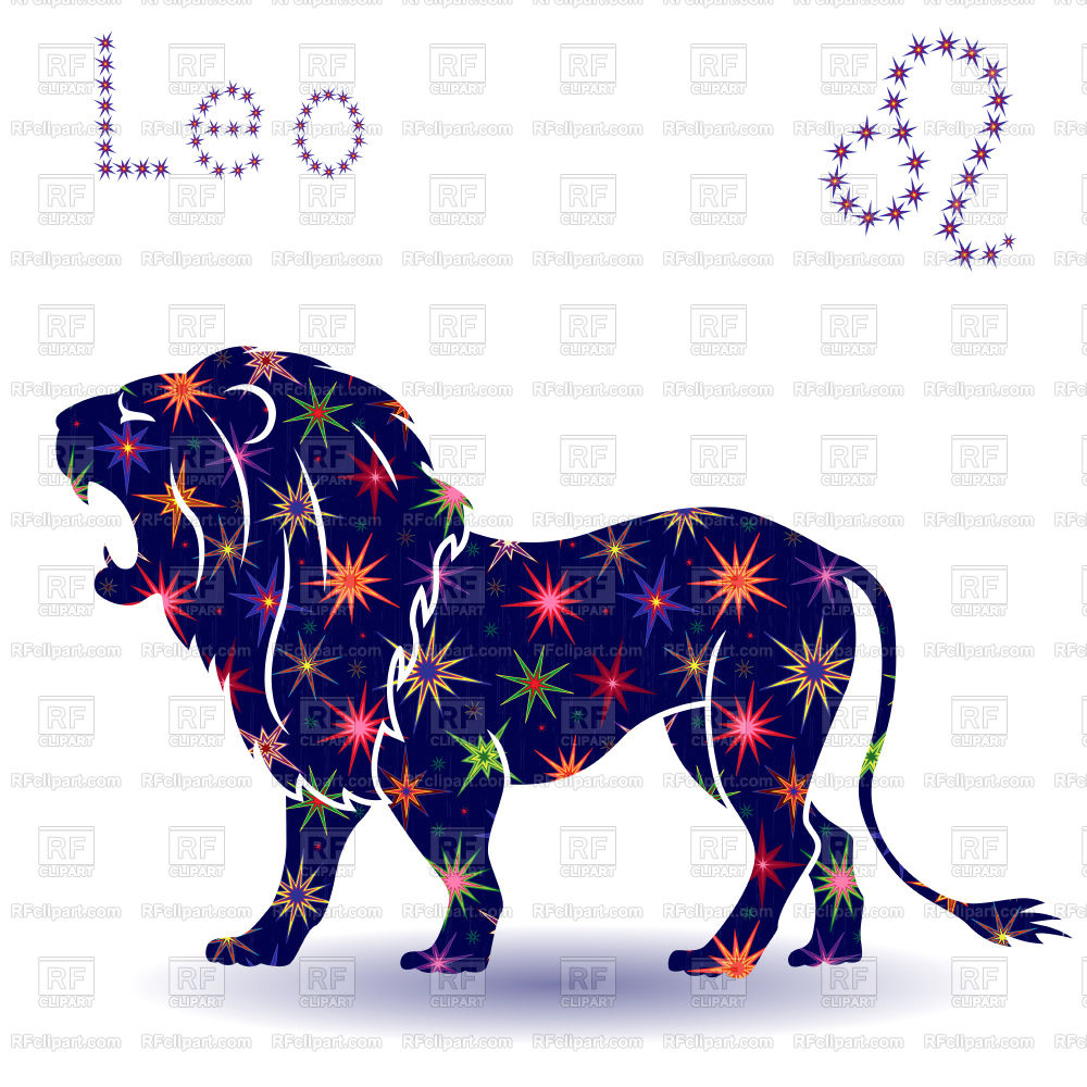 1000x1000 Zodiac Sign Leo With Stylized Stars Isolated On The White