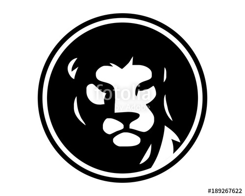 500x400 Black Circle Lion Leo Image Vector Icon Logo Stock Image