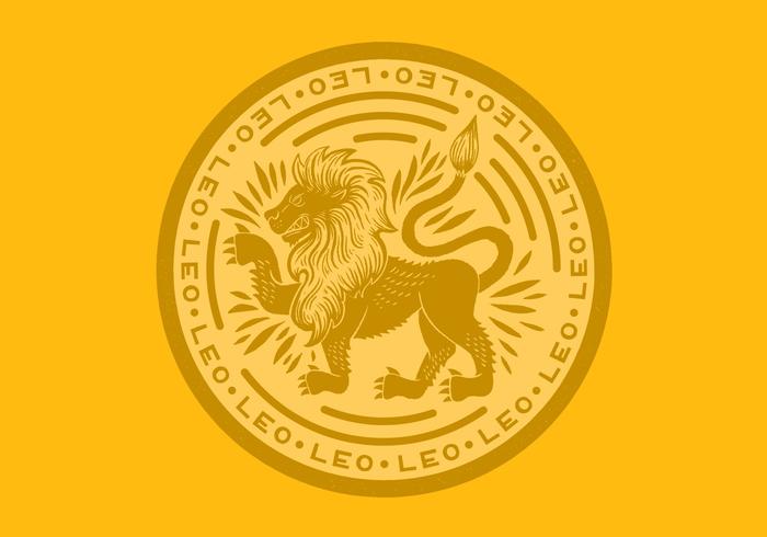 700x490 Leo Lion Zodiac Badge Vector