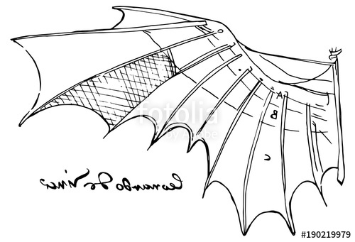 500x341 Illustration Of Leonardo Da Vinci Wing Sketch Stock Image