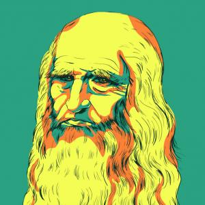 300x300 Leonardo Da Vinci Self Portrait Vector Hoodamathrun