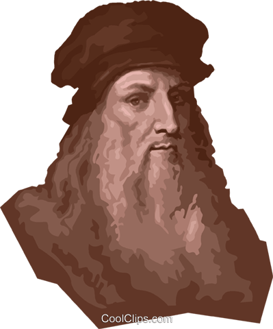 399x480 Leonardo Da Vinci Royalty Free Vector Clip Art Illustration