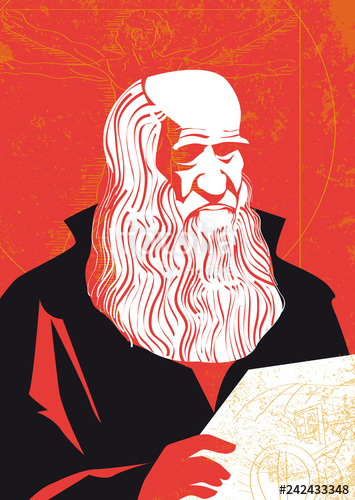 355x500 Leonardo Da Vinci Vector Portrait Stock Image And Royalty Free
