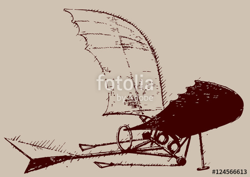 500x355 Flying Machine Illustration Leonardo Da Vinci