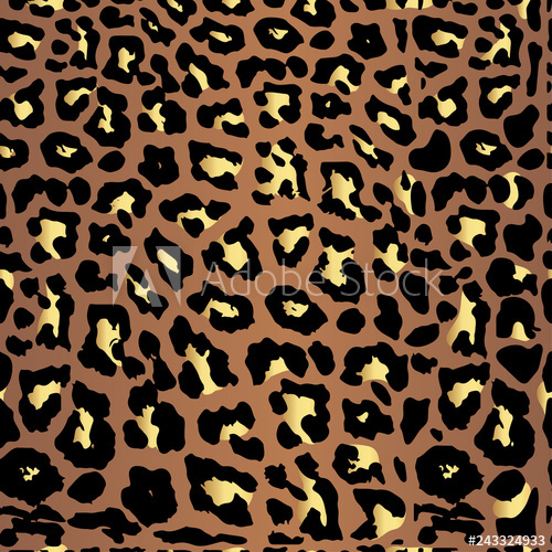 500x500 Seamless Gold Leopard Print Vector Pattern, Texture, Background