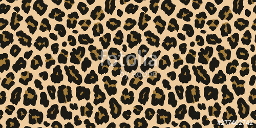 500x250 Jaguar, Leopard Print Vector Seamless Pattern Realistic Animal