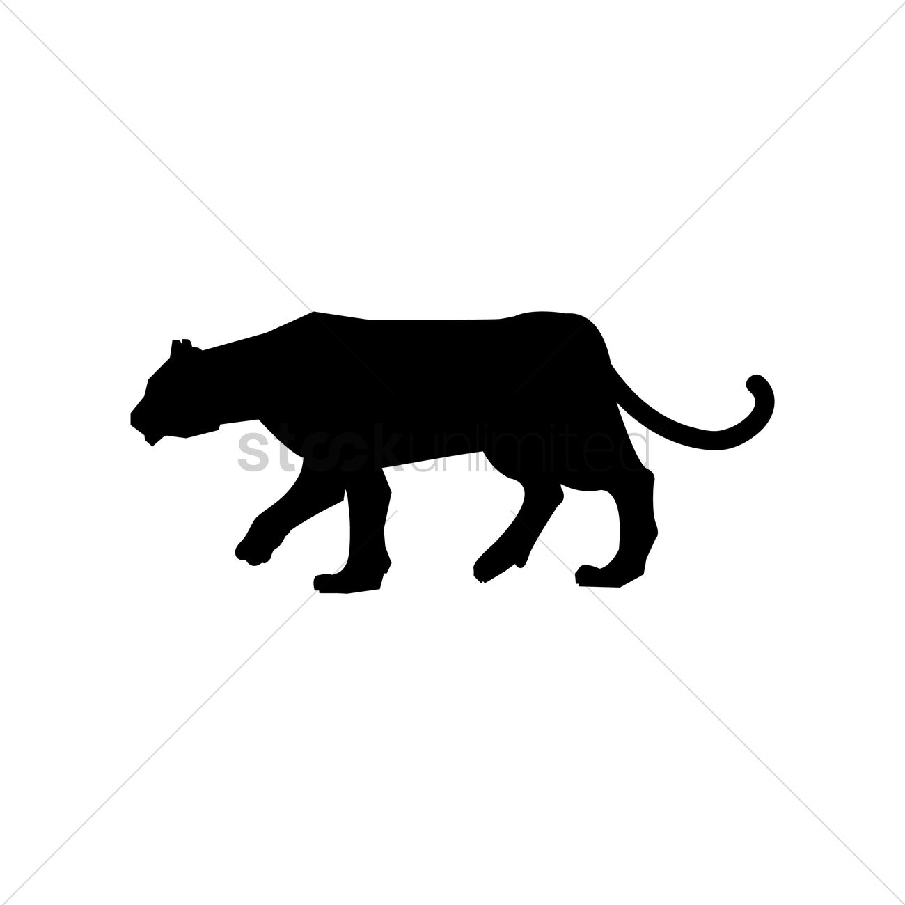 Silhouette Of A Leopard Vector Image 1300x1300 Silhouette Of A Leopard Vector Image