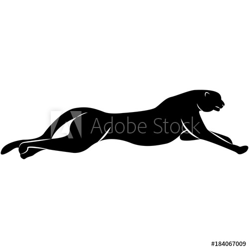 Vector Image Of A Jumping Leopard Silhouette 500x500 Vector Image Of A Jumping Leopard Silhouette