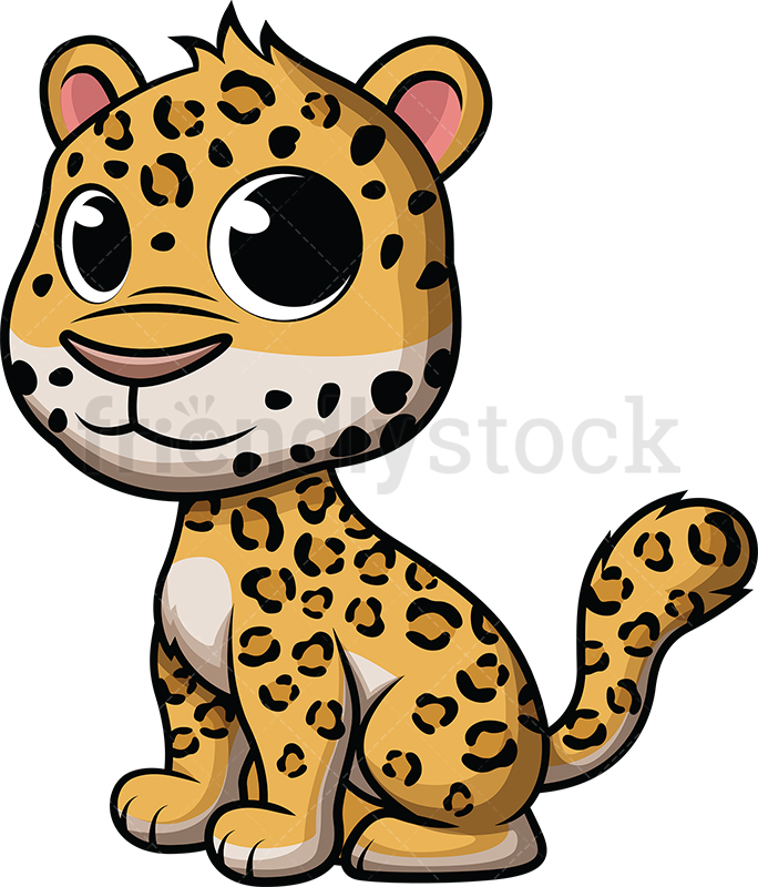 684x800 Cute Baby Leopard Cartoon Vector Clipart