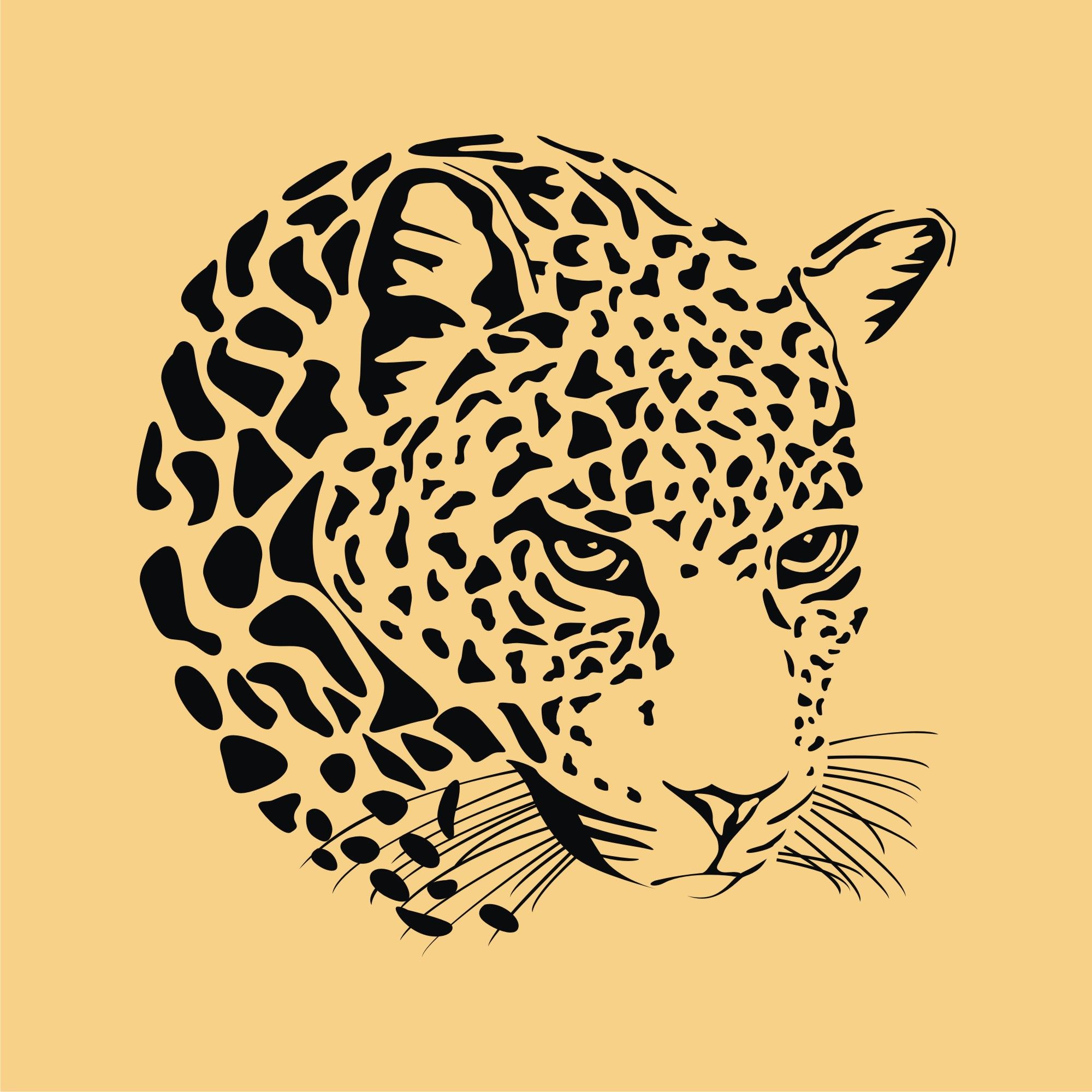 Вектор леопард из золота