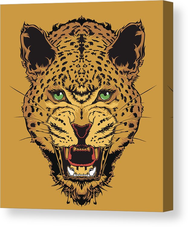 622x750 Fierce Golden Leopard Vector Canvas Print Canvas Art
