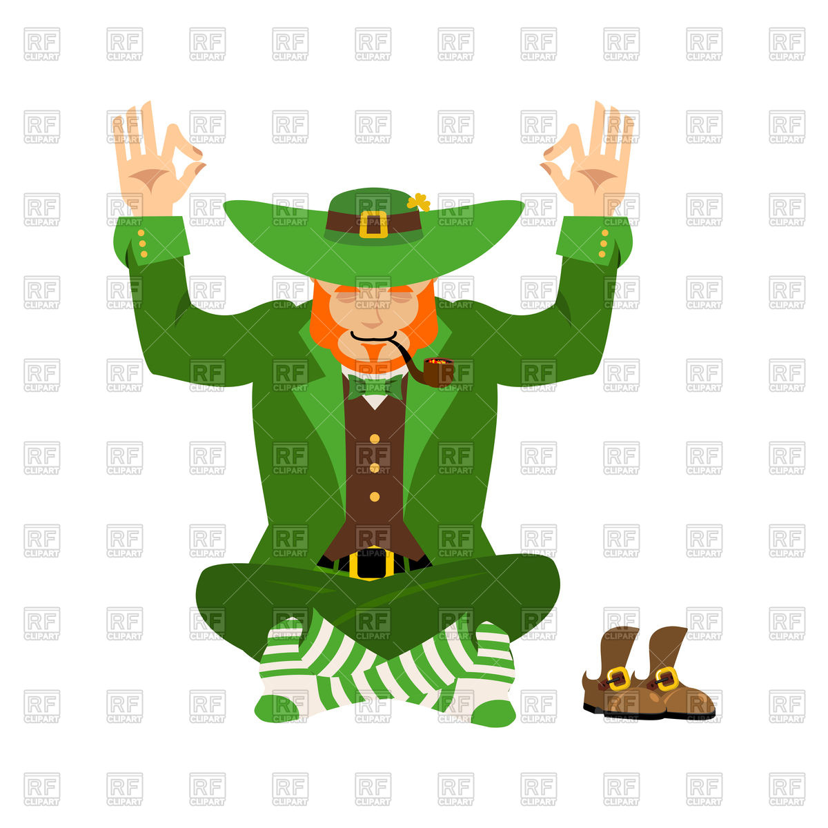 Irish Yoga Leprechaun Meditation Vector Image Of People 1200x1200 Irish Yoga Leprechaun Meditation Vector Image Of People