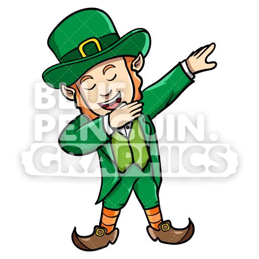 Leprechaun Dabbing Vector Cartoon Clipart Illustration Blue 512x512 Leprechaun Dabbing Vector Cartoon Clipart Illustration Blue