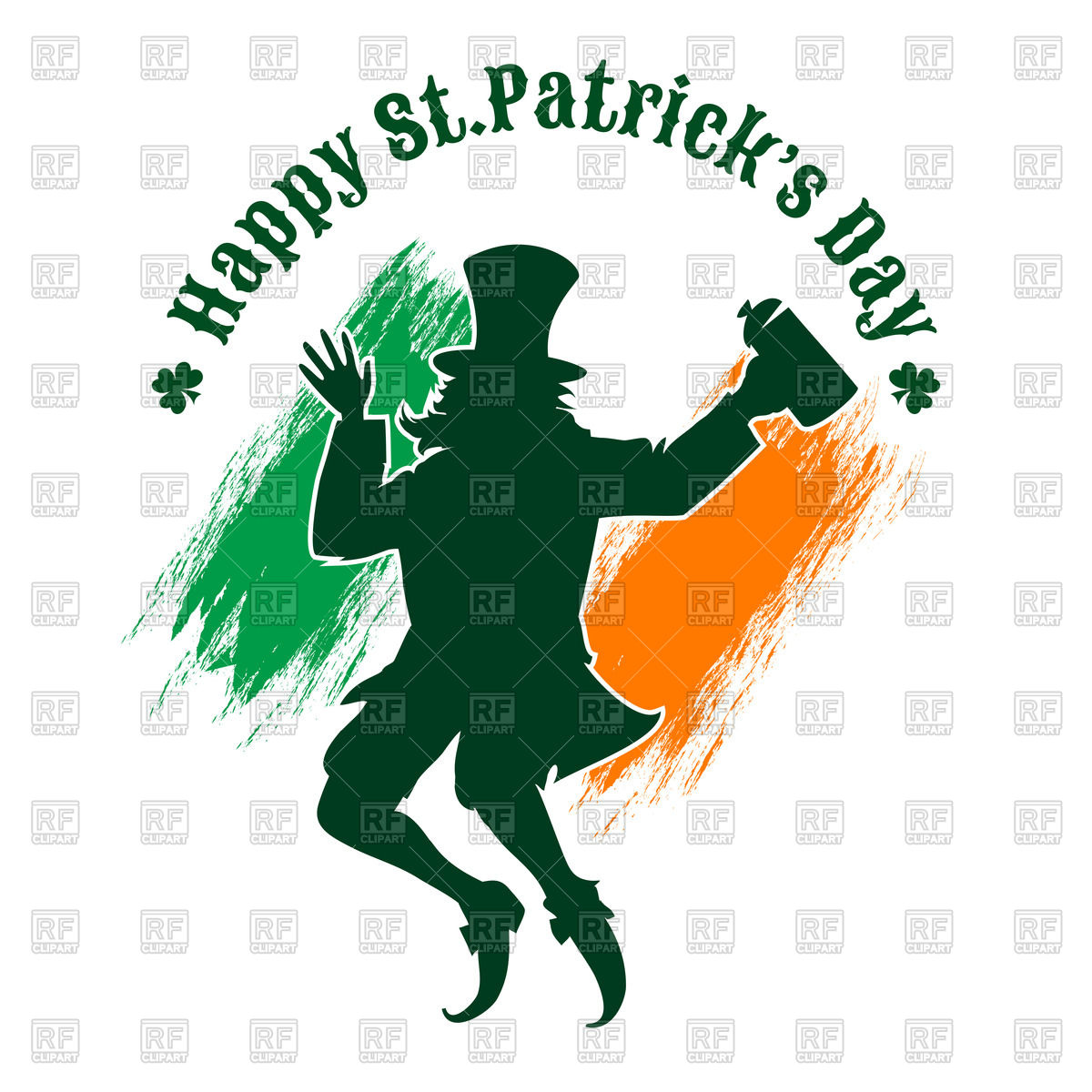 St Patrick's Day Poster With Silhouette Of Joyful Leprechaun 1200x1200 St Patrick's Day Poster With Silhouette Of Joyful Leprechaun