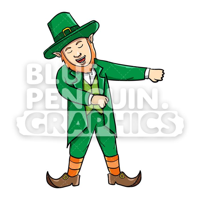 700x700 Leprechaun Flossing Vector Cartoon Clipart Illustration Blue