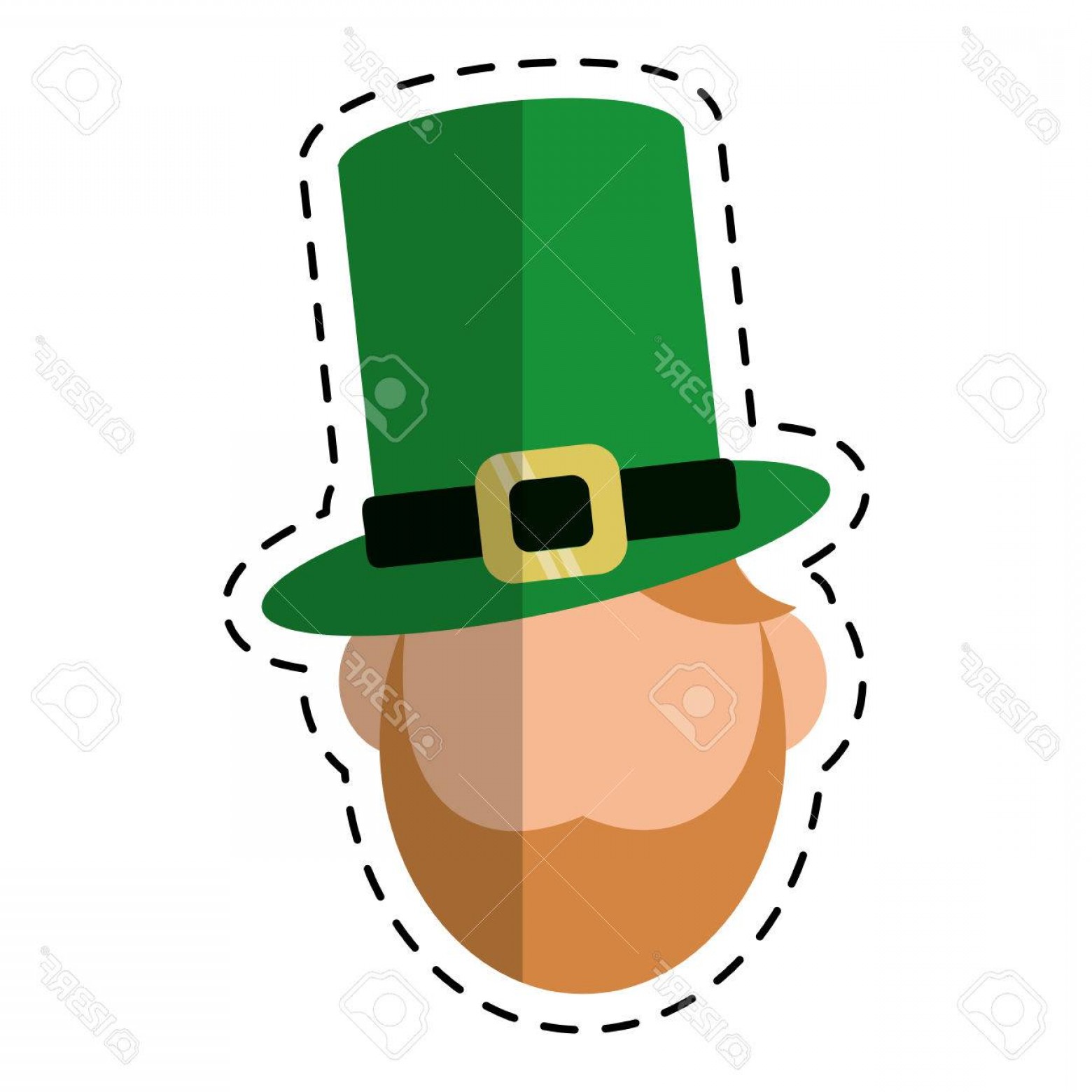 1560x1560 Photostock Vector Cartoon St Patricks Day Face Leprechaun Vector