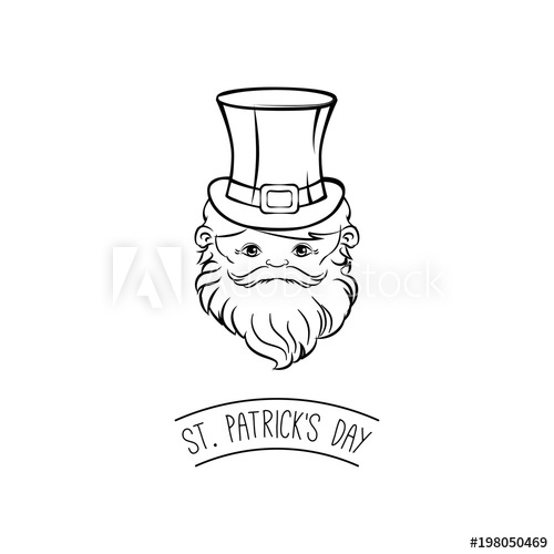 500x500 Card For St Patrick S Day With Leprechaun Vector Illustration
