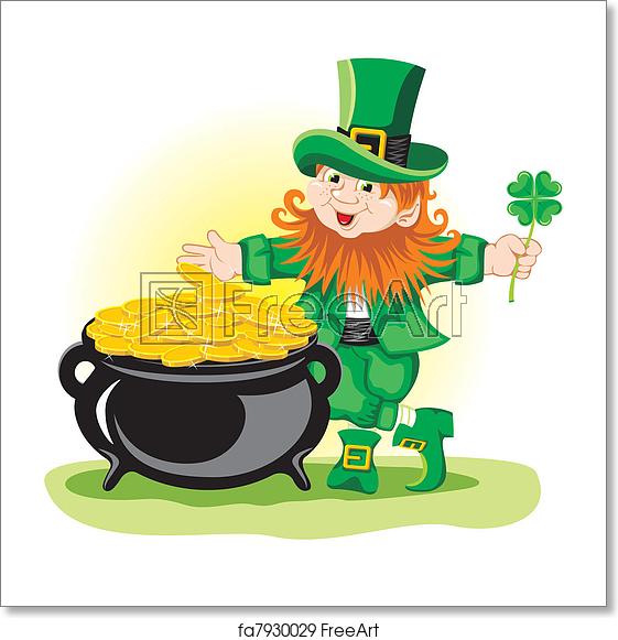 561x581 Free Art Print Of Leprechaun St Patrick's Day, Cheerful