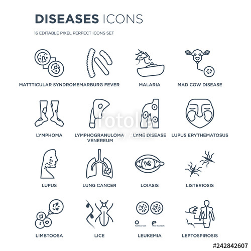 500x500 Linear Diseases Icons Such As Mattticular Syndrome, Marburg