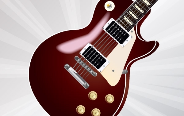 600x380 Free Vectors Vector Les Paul Guitar Kamikaze Design