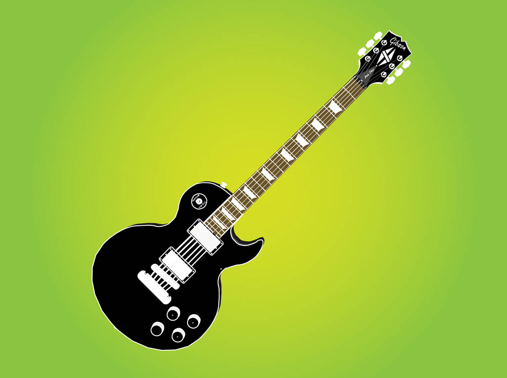 1024x765 Gibson Les Paul Guitar Vector Art Graphics