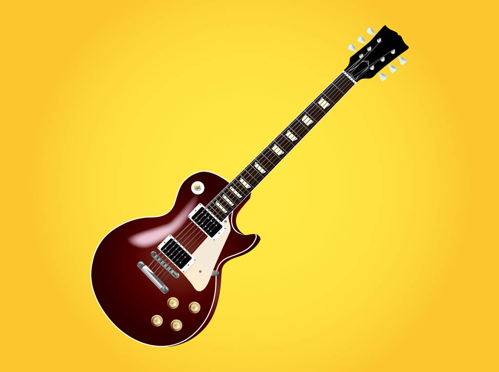 1024x765 Les Paul Guitar Vector Art Graphics