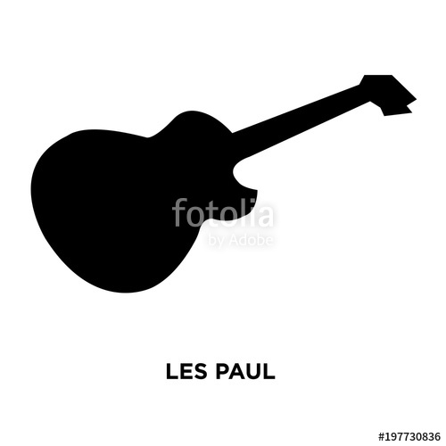 500x500 Image Les Paul Silhouette On White Background, Vector Illustration