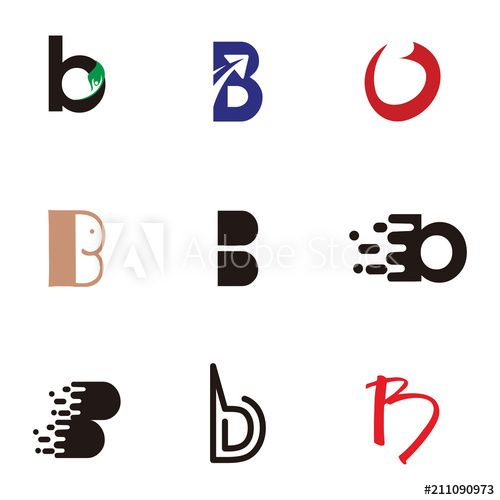 500x500 B Letter Set Logo Vector Templateset Of Letter Logo Design