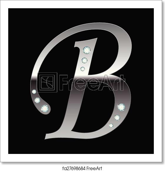 561x581 Free Art Print Of Silver Metallic Letter B Vector Silver Metallic