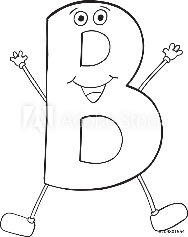 793x1000 Garden Poster Cute Happy Letter B Vector Illustration Art