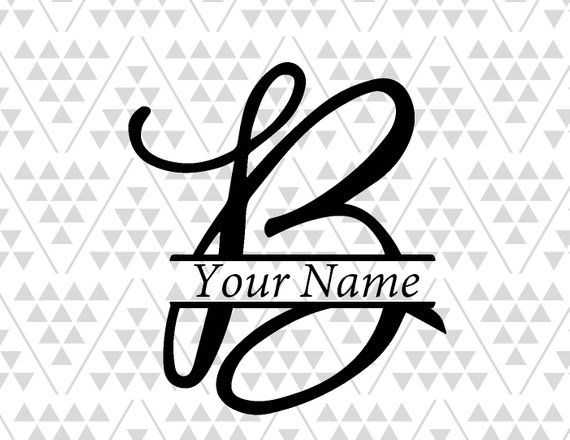 570x440 Monogram Letter B, Split Letter B, Silhouette Files, Digital Cut