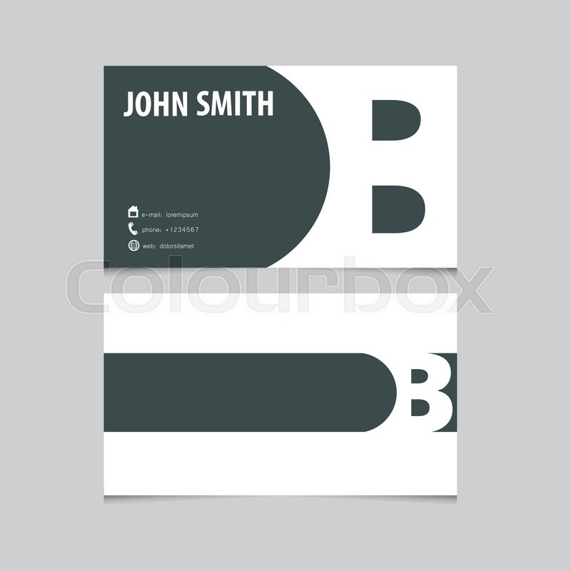800x800 Business Card Template, Letter B Stock Vector Colourbox