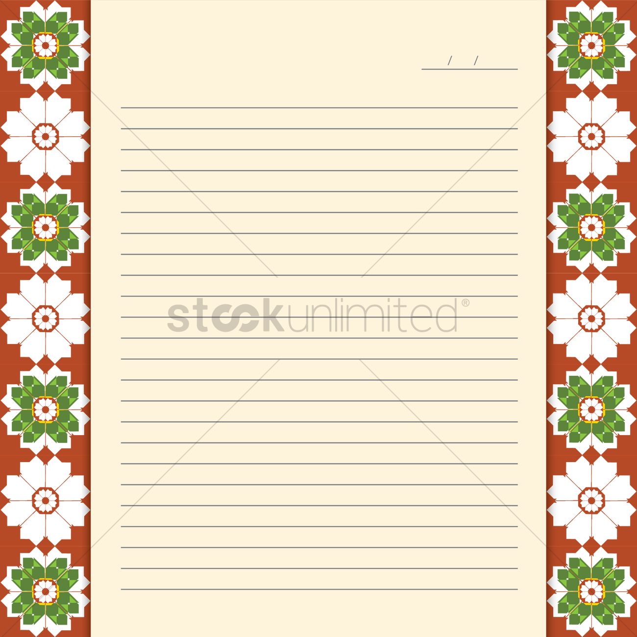 Blank Letter Pad On Floral Background Vector Image 1300x1300 Blank Letter Pad On Floral Background Vector Image