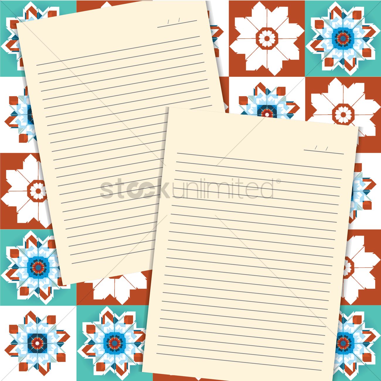 Blank Letter Pad On Floral Background Vector Image 1300x1300 Blank Letter Pad On Floral Background Vector Image