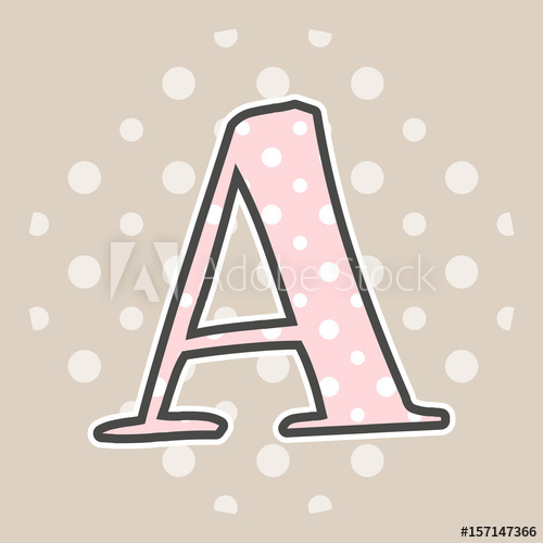 Cute Dotted Letter A Isolated On Beige Background Vector 500x500 Cute Dotted Letter A Isolated On Beige Background Vector