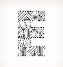 Letter E Circuit Board On White Background Vector Art Illustration 218x235 Letter E Circuit Board On White Background Vector Art Illustration