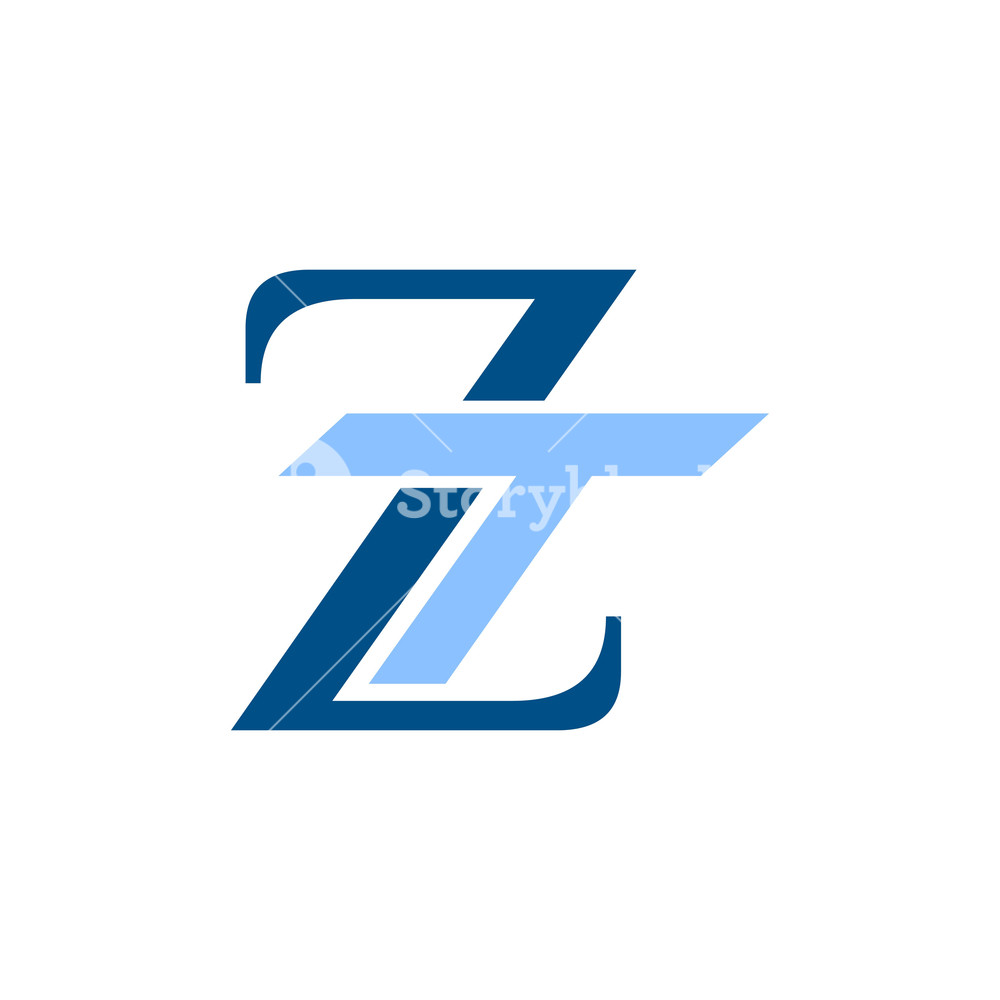 1000x1000 Initial Letter Logo Zt, Tz, Lowercase White Black Background