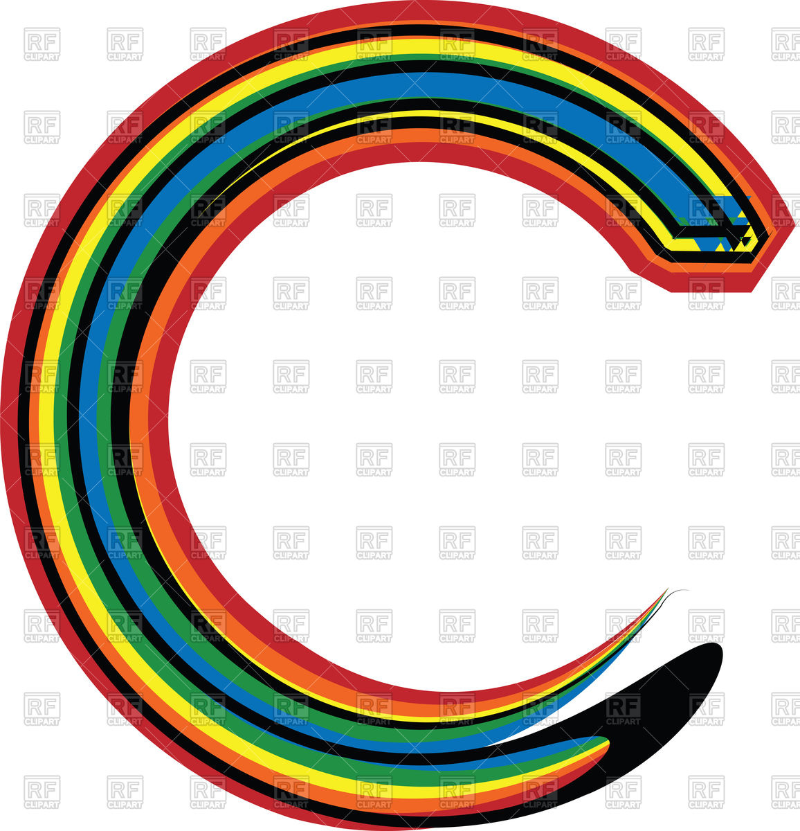 1156x1200 Colorful Grunge Font Letter C Vector Image Of Fonts Type