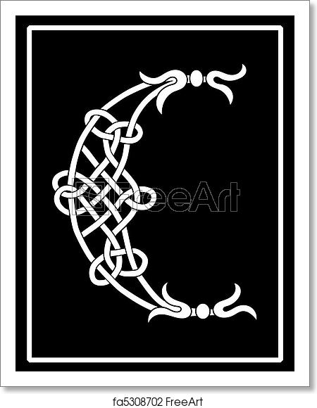 450x580 Free Art Print Of Celtic Knot Work Capital Letter C Vector