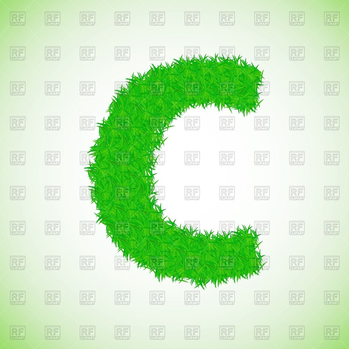 1200x1200 Grassy Font, Letter C Vector Image Of Signs, Symbols, Maps